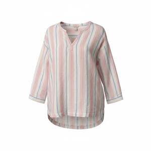 L.L. Bean Women’s M Striped Linen White Pink Coastal Grandma Resort